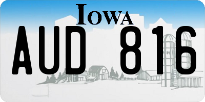 IA license plate AUD816