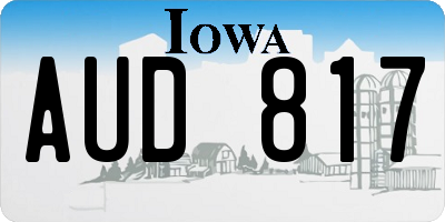IA license plate AUD817