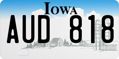 IA license plate AUD818