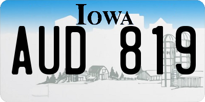 IA license plate AUD819