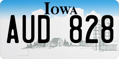 IA license plate AUD828