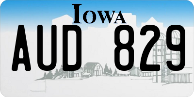 IA license plate AUD829