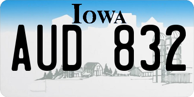 IA license plate AUD832