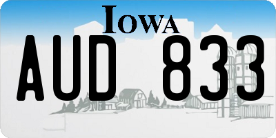 IA license plate AUD833