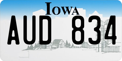 IA license plate AUD834