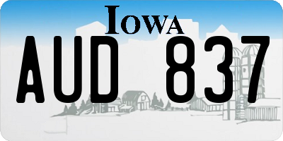 IA license plate AUD837