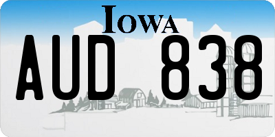 IA license plate AUD838