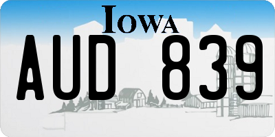 IA license plate AUD839