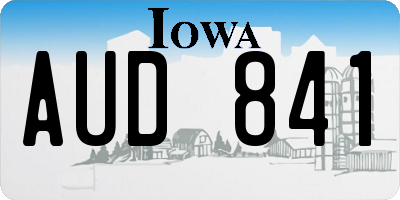 IA license plate AUD841