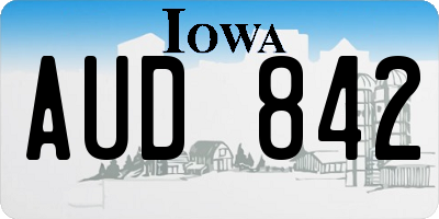 IA license plate AUD842