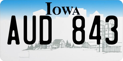 IA license plate AUD843