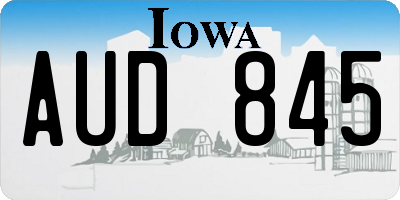 IA license plate AUD845