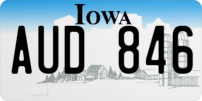 IA license plate AUD846