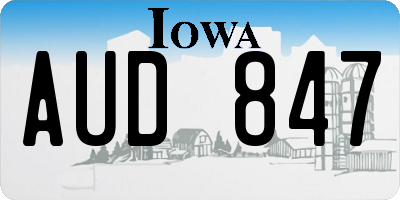 IA license plate AUD847
