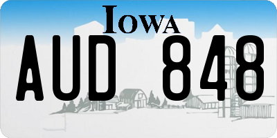 IA license plate AUD848