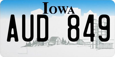 IA license plate AUD849