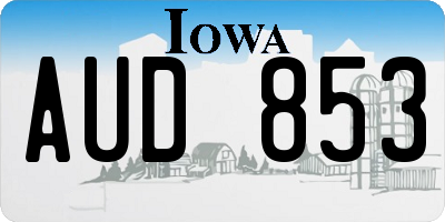 IA license plate AUD853