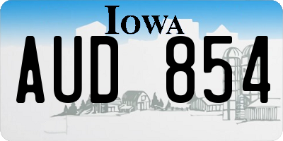 IA license plate AUD854
