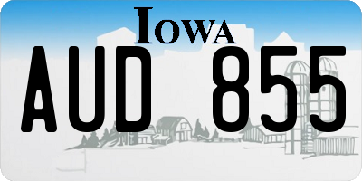 IA license plate AUD855