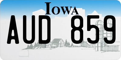 IA license plate AUD859