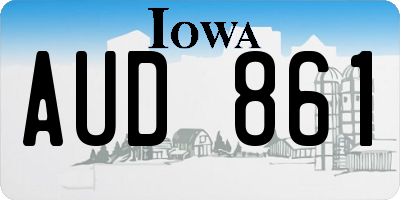 IA license plate AUD861