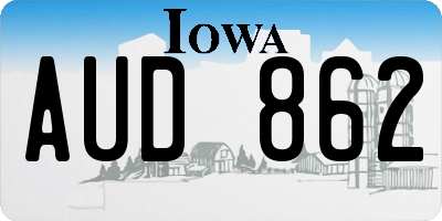 IA license plate AUD862