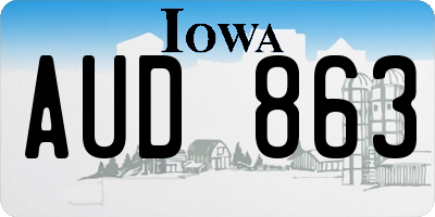 IA license plate AUD863