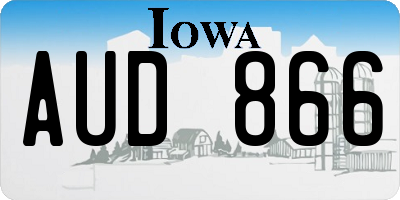 IA license plate AUD866