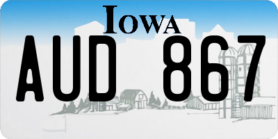 IA license plate AUD867