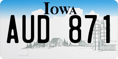 IA license plate AUD871