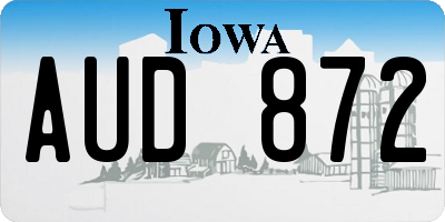 IA license plate AUD872