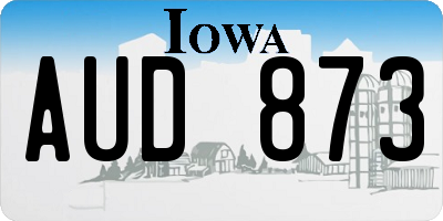 IA license plate AUD873