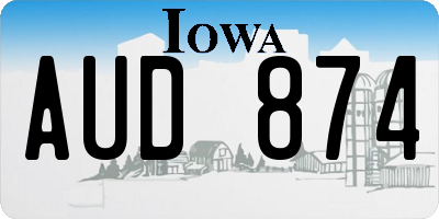 IA license plate AUD874