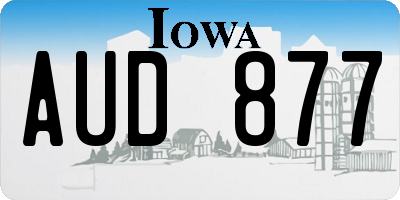 IA license plate AUD877