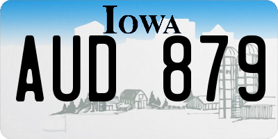 IA license plate AUD879
