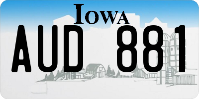 IA license plate AUD881