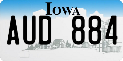 IA license plate AUD884