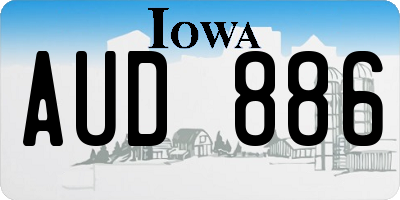 IA license plate AUD886