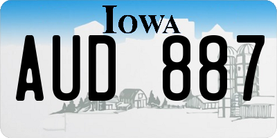 IA license plate AUD887