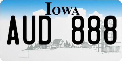 IA license plate AUD888