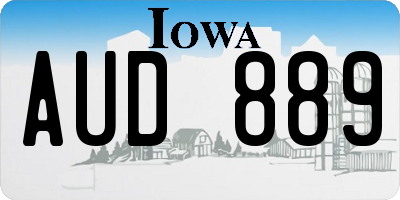 IA license plate AUD889