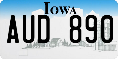 IA license plate AUD890