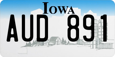 IA license plate AUD891