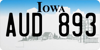 IA license plate AUD893