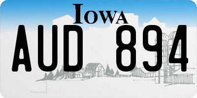 IA license plate AUD894