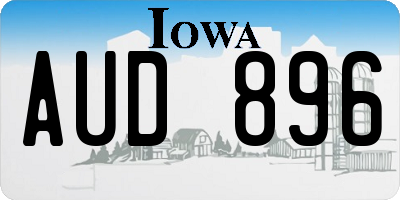 IA license plate AUD896