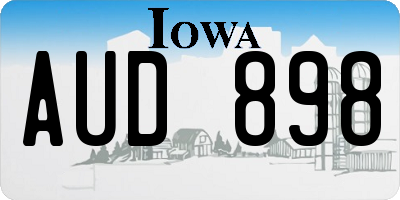 IA license plate AUD898