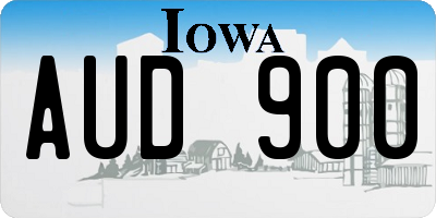 IA license plate AUD900