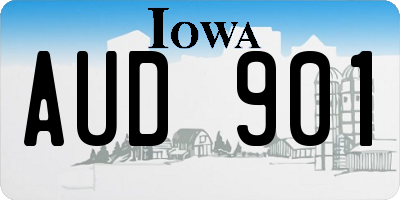 IA license plate AUD901