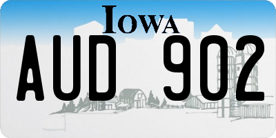 IA license plate AUD902